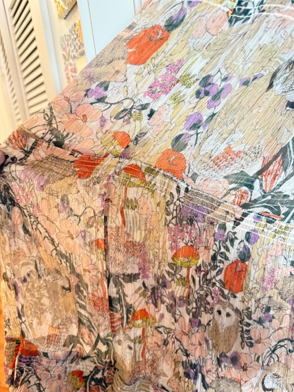 Anthropologie Marais Printed Chiffon Maxi Dress, Floral Print, Size 1X - Picture 9 of 9